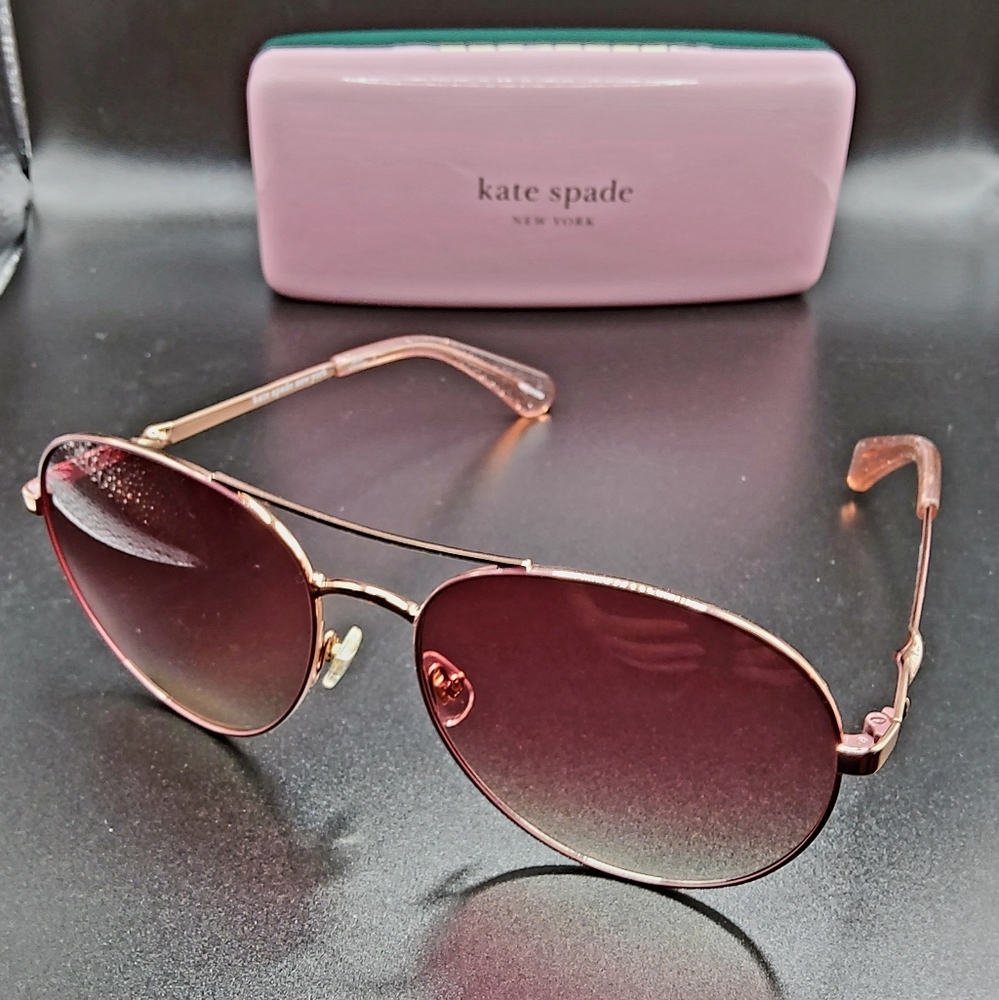 Kate Spade Aviator Sunglasses 58MM Joshelle Rose Gold - Picture 7 of 8